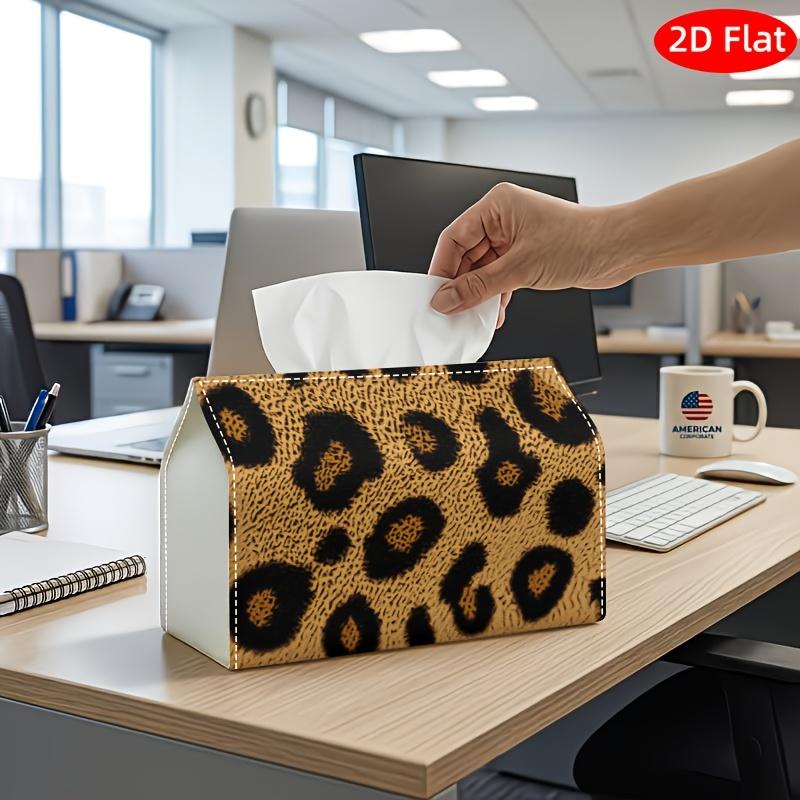 2D Flat, 1pc Tissue Box, Printed on Both Sides, Patchwork Rustic Tissue Box, Beige Square Pattern Pattern Design, for Home, Parties, And Car Decoratio