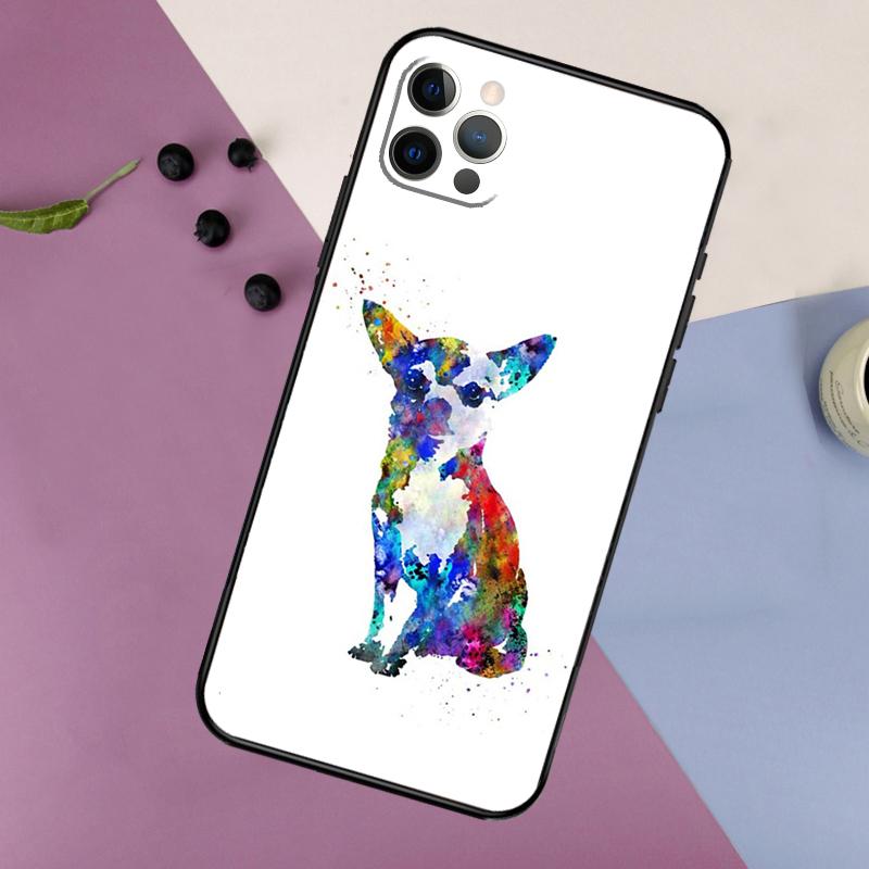 Чехол с цветочным рисунком и мордочкой чихуахуа для iPhone 16 15 14 13 12 11 Pro Max 7 8 Plus XR XS Max X Защитная крышка для телефона