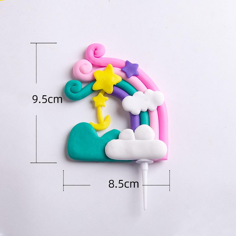 10 шт. Радужная серия, украшения для выпечки, для торта, для веселья, украшения, детский торт на день рождения, плагины для создания атмосферы, инструменты для украшения торта