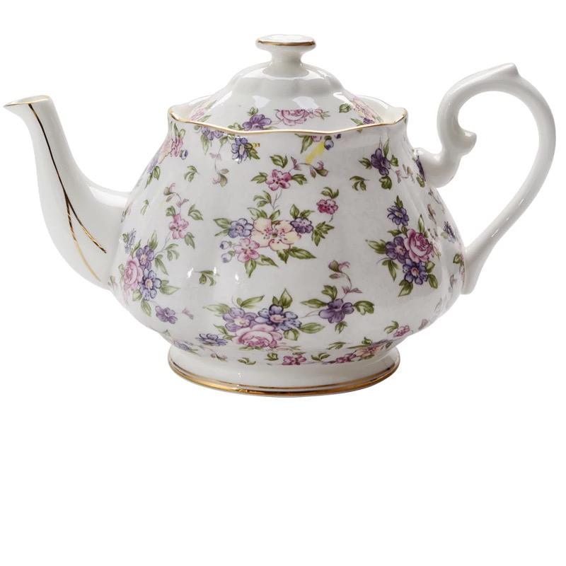 European Coffee Maker Bone China Office Kettle Afternoon Tea Pot Tea Set Large Ceramic Filter Teapot