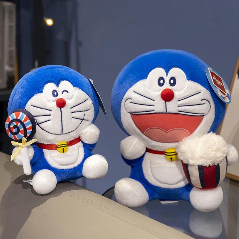 Anime Doraemon Cake Popcorn Plush Toy Kawaii Japanese Style Dessert Series Stuffed Doll Cuddly Pillow Toys Cartoon Birthday Gift