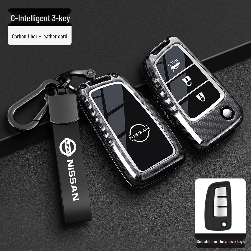 Чехол для ключей Nissan: Подходит для новых моделей Sylphy, Teana, Tiida, Qashqai, X-Trail, Bluebird, В комплекте брелок для мужчин