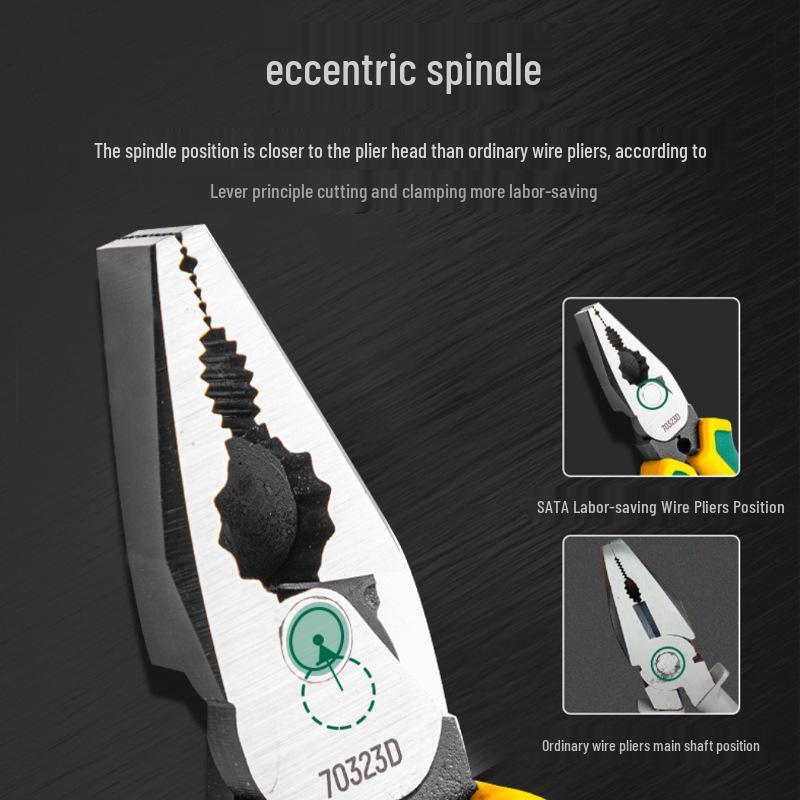 SATA 70221D, 70222D, 70223D Электромонтажный инструмент: Пассатижи с длинными губками и бокорезами.