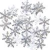 100 шт 25 мм блестящие серебряные снежинки тканевые аппликации шитье