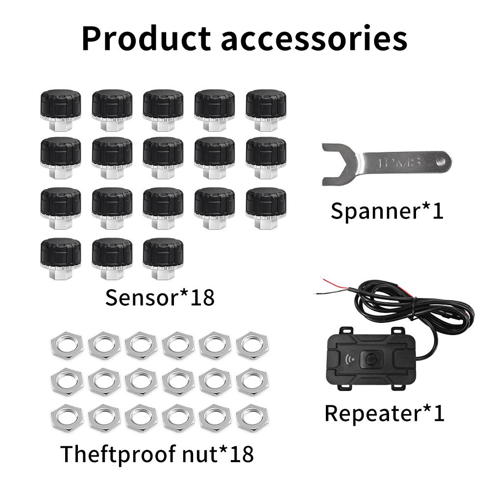 2026 Bluetooth External Tire Pressure Monitor BT TPMS Sensor For Motorcycle Car Van RV and Truck APP View 6 Major Abnormal Alarm