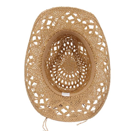 Соломенная ковбойская шляпа для мужчин женщин шляпа в западном стиле ковбойская шляпа с моделируемыми полями плетеная ажурная пляжная прибрежная шляпа от солнца