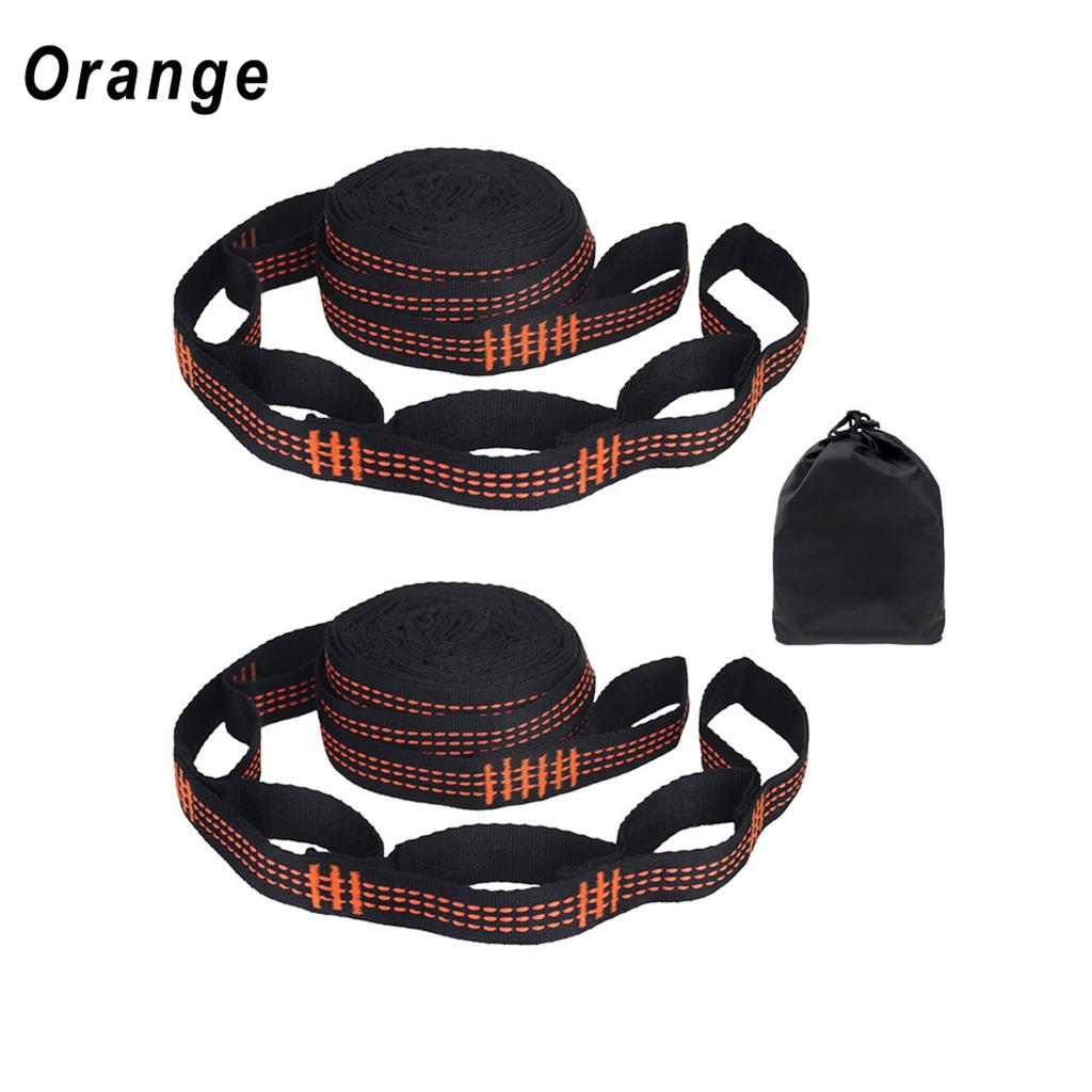 2 Pcs/Set Fashion 5 Rings High Load-Bearing Polyester Rope Reinforced Hammock Strap Camping