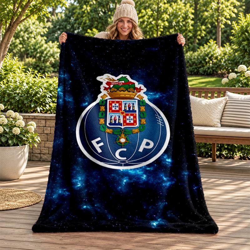 FC Porto blanket Flannel Blanket Soft Cozy Plush Throw for Sofa Bed Lightweight Home Decoration Gifts for Christmas various holidays