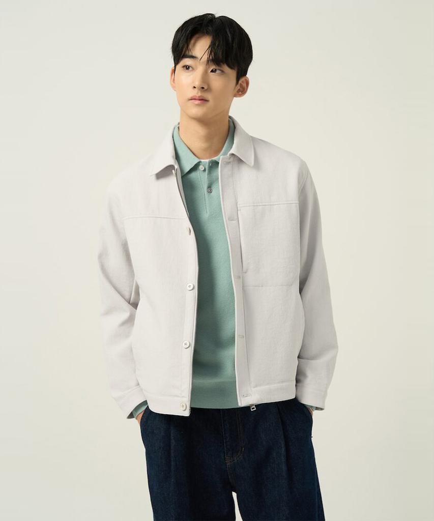 Beanpole Men Twill Banding Trucker Jacket Ivory