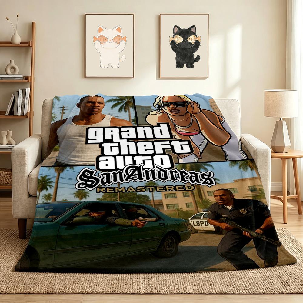 San Andreas Flannel Blanket Throw Blanket Soft Warm Sofa Bed Camping Home Decor Unique Christmas Gift C9211673