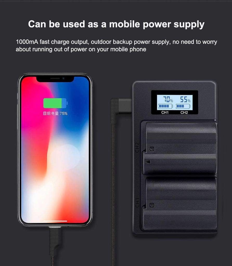 EN-EL15 EL15 EN-EL15a ENEL15a EN EL15a Battery+USB Dual Charger for Nikon D850 D810 D810A D750 D500 D7500 D7200 D7100