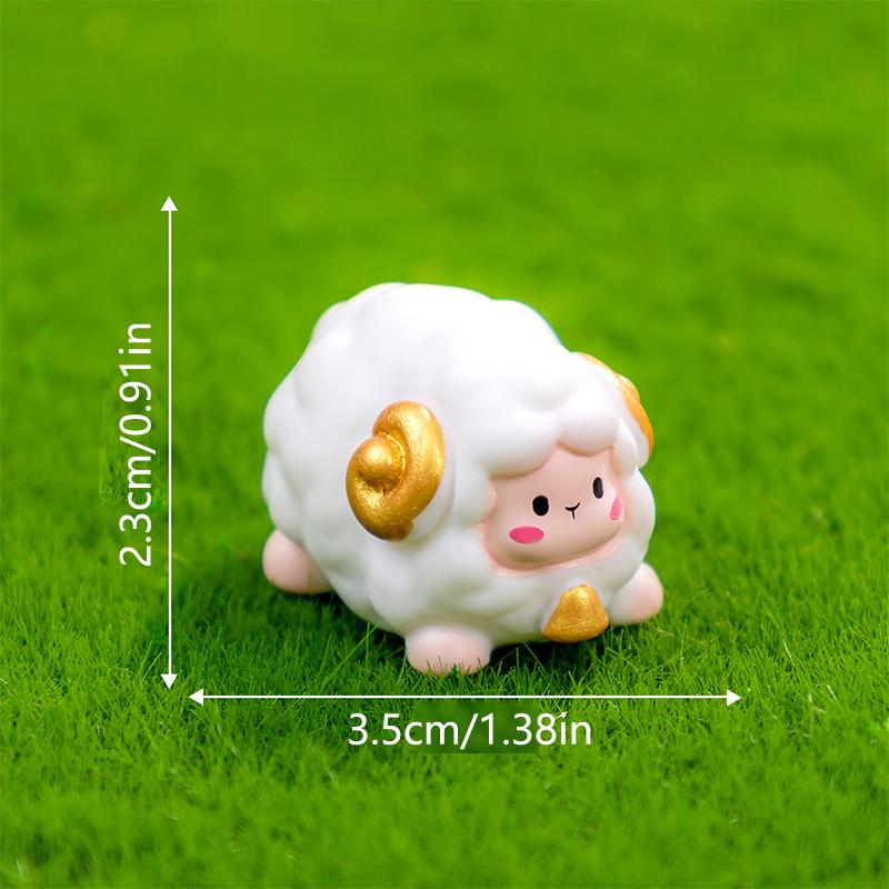 Мини Милая Овца Орнамент Мультяшные Животные Фигурка Микро Пейзаж Кукольный Дом Модель Автомобиля Интерьер Домашнего Рабочего Стола Украшение
