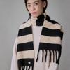 COQUET Heritage Stripe Wool Muffler Cream Black