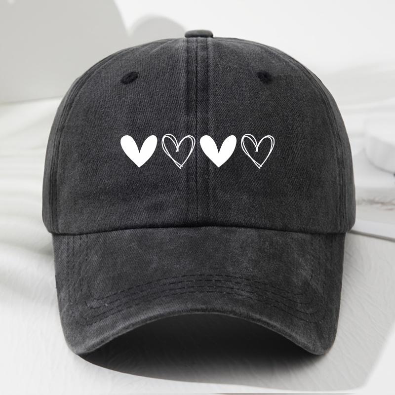 Soft And Heart-Shaped Design Adjustable Retro Unisex Baseball Cap Outdoor Sports Fishing Camping Fashionable Hat