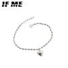 Fashion Heart Pendant Bracelet Beads Sliver Chain Bracelets for Women Accessories Jewelry
