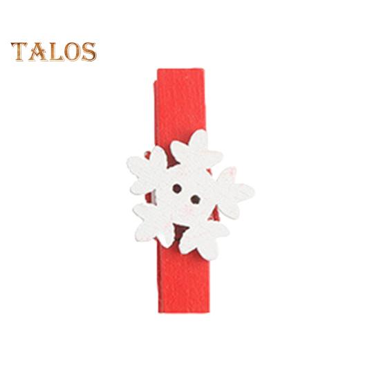 50 шт. деревянных зажимов, мини-прищепок, маленьких, изысканных, с рисунком снежинок, деревянных зажимов для подвешивания рождественских открыток, фотографий, поделок, красных, зеленых, крошечных зажимов с