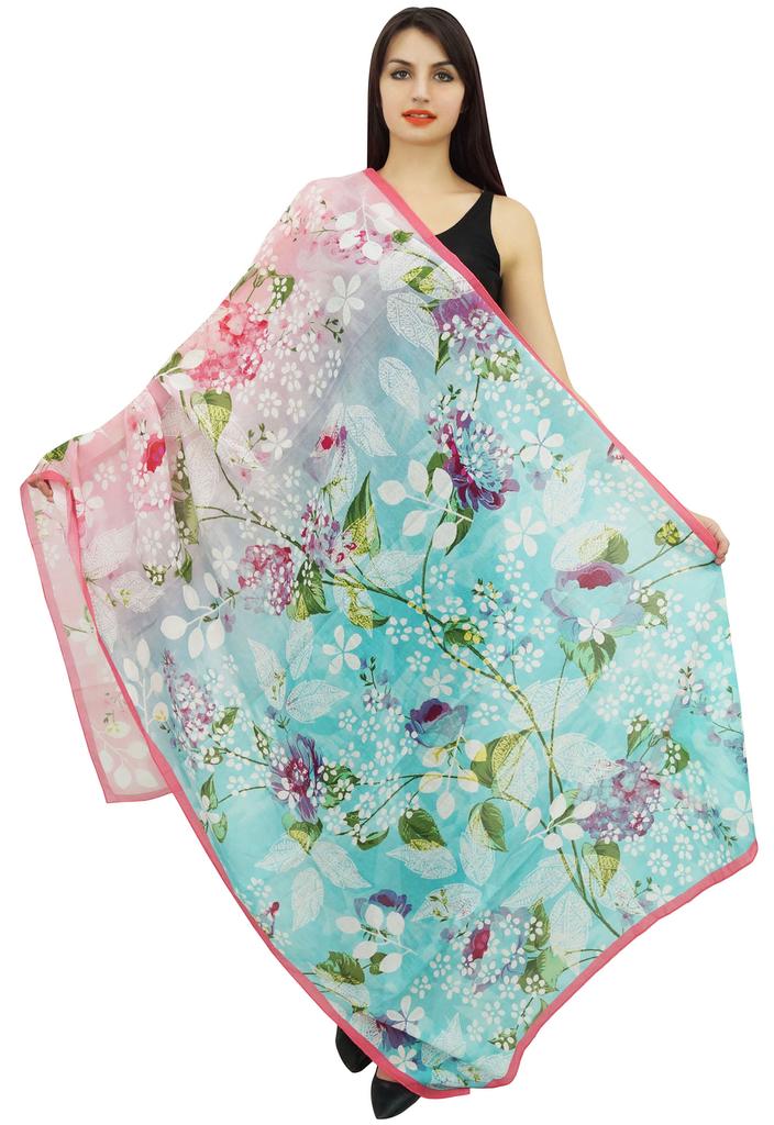 Phagun Длинный шарф с цветочным принтом, саронг, женский шарф Dupatta, летние шарфы-палантины, дюймы, хлопок