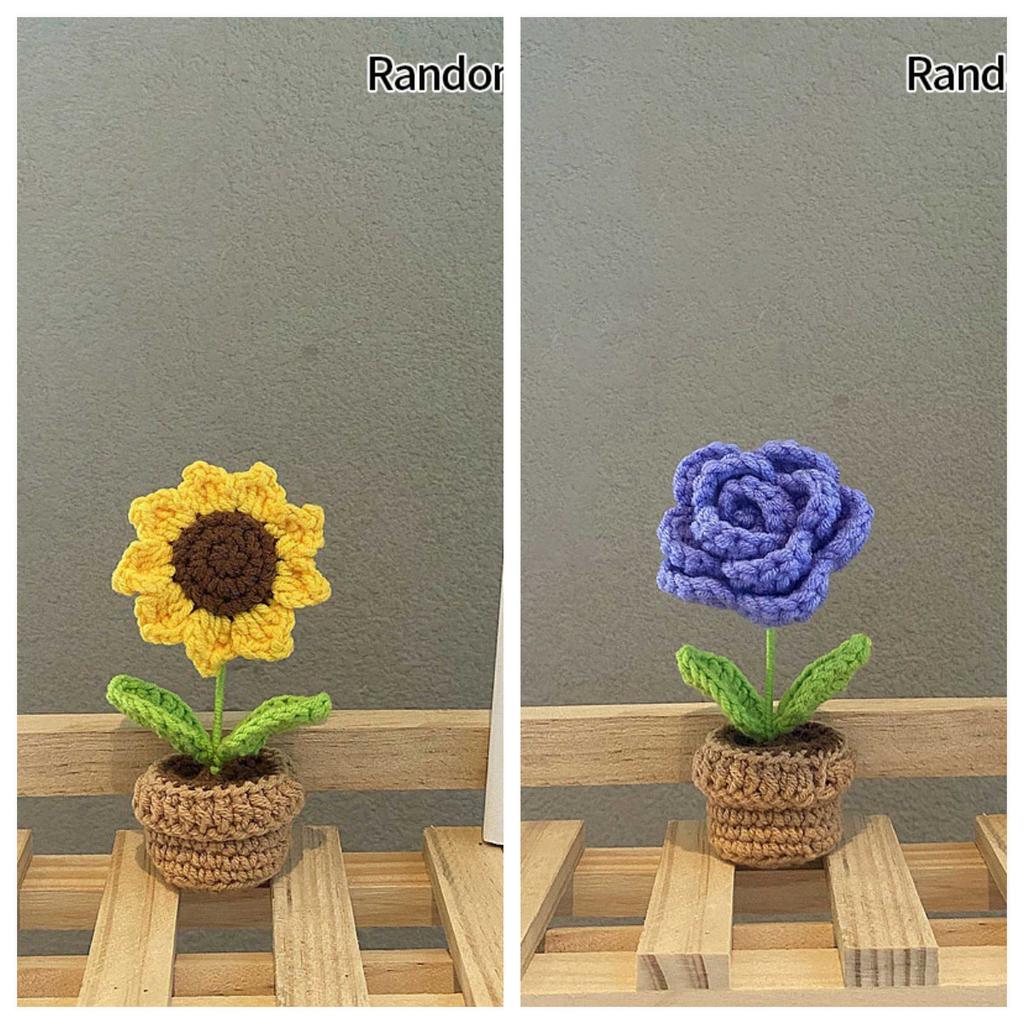 Sunflower Crochet Flowers Knitted Flower Graduation Wedding Guest Gift Artificial Flower Mother'S Day Gift Girasol