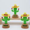 Solar Cactus Swinging Figure, Solar Powered Dance Plant for Car Dashboard Desk Shelf, Funny Bouncing Bouncing Toy for Home Office Living Room