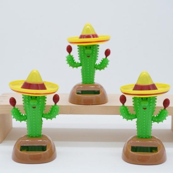 Solar Cactus Swinging Figure, Solar Powered Dance Plant for Car Dashboard Desk Shelf, Funny Bouncing Bouncing Toy for Home Office Living Room