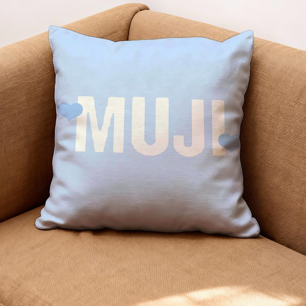 MUJI Cushion Cover Premium Comfort Reversible Pillow Cove -Two in One Design for Any Room & Car Interior