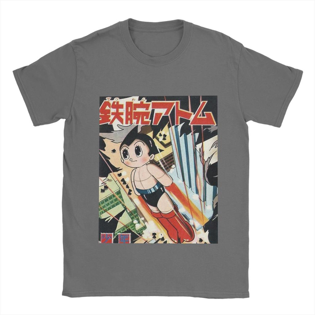 Men T-Shirts Vintage Astro Boy Cover Casual Pure Cotton Tees Short Sleeve  T Shirt O Neck Clothes Plus Size