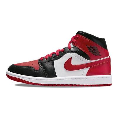 Женские кроссовки Air 1 Mid Alternate Bred Toe Black White Gym-Red BQ6472-079