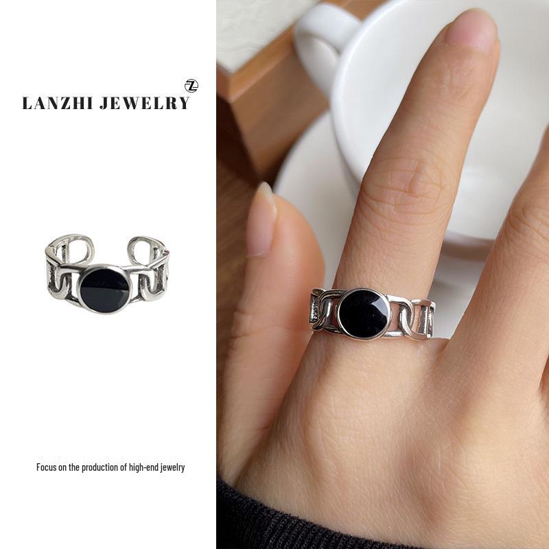 Тайское серебро Женское наборное кольцо - Серебро 925 пробы, Нишевый дизайн, Простые и универсальные украшения