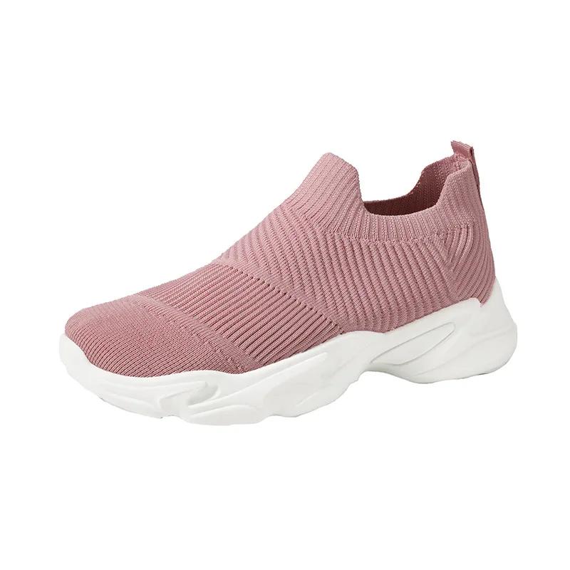 Мода 2024 Лето Женская Модная Вулканизированная Обувь Толстая Подошва Однотонная Дышащая Женская Обувь Повседневная Удобная Спортивная Обувь