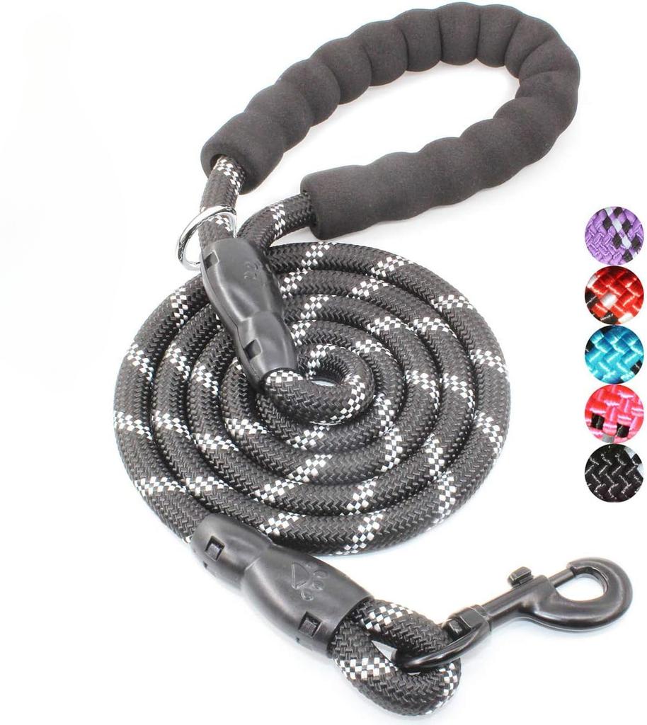 Товары для животных Поводок для собак со светоотражающими элементами, многоцветный прочный нейлоновый круглый поводок для больших и средних собак, удобная мягкая ручка