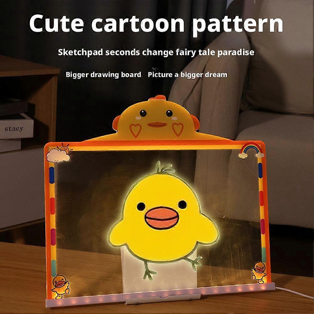 Cartoon Glow Drawing Board LED Light Up Writing Tablet Kids Gift Set