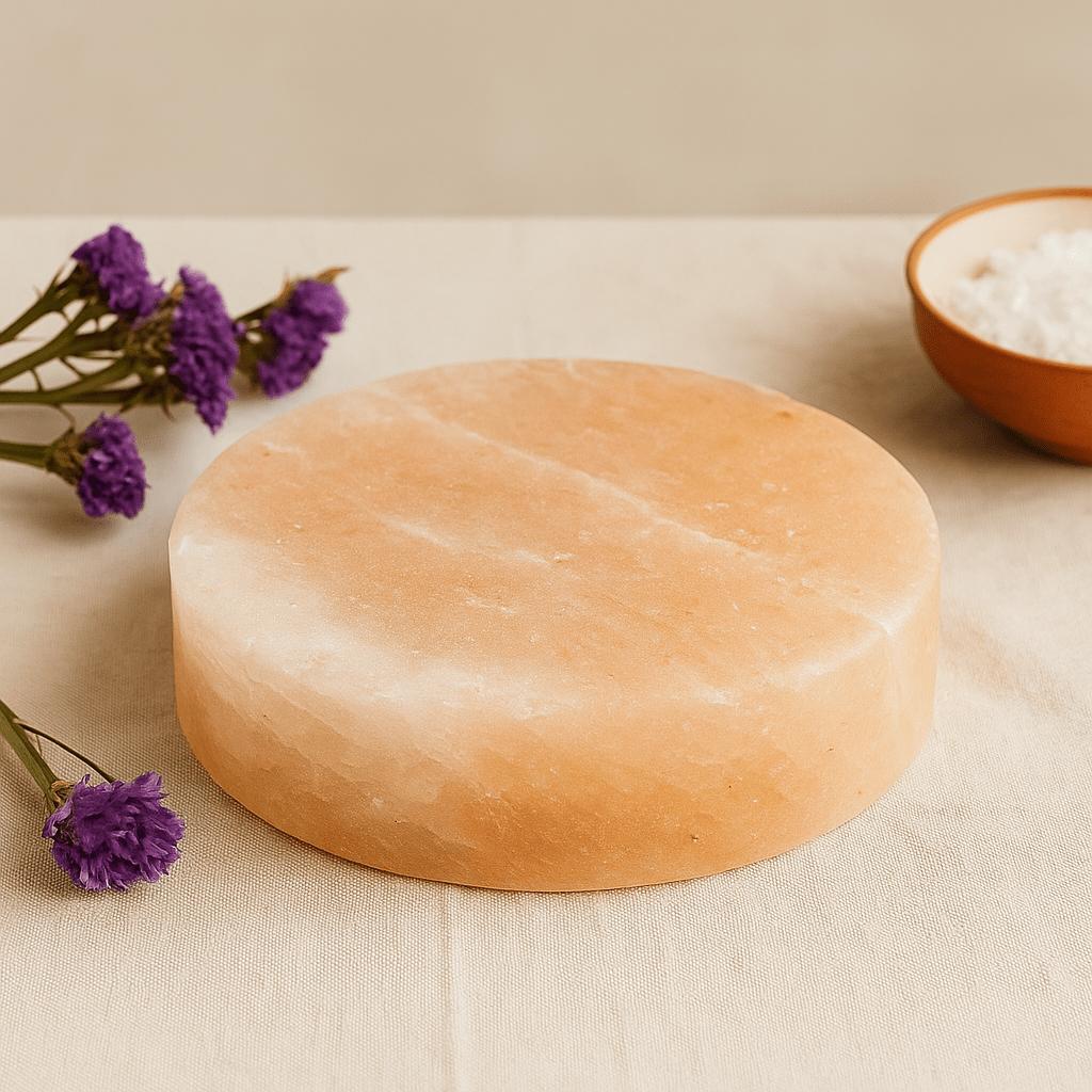 Гималайская соляная плита круглая 20x20x5см