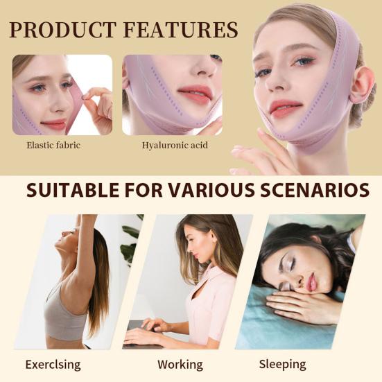 V-образный подтягивающий ремень для контурирования лица, укрепления кожи, впитывания, V-образный ремешок для лица, регулируемый, для устранения двойного подбородка, пояса для тонизирования лица