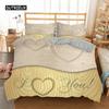 3D Love Heart Duvet Cover Microfiber Romantic Love Affection Theme Bedding Set King Full For Kids Teen Valentines Day Room Decor