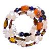 Natural Carnelian Moonstone Tiger Eye Gemstone Smooth Beads Necklace 17" UB-4500 UB-4500