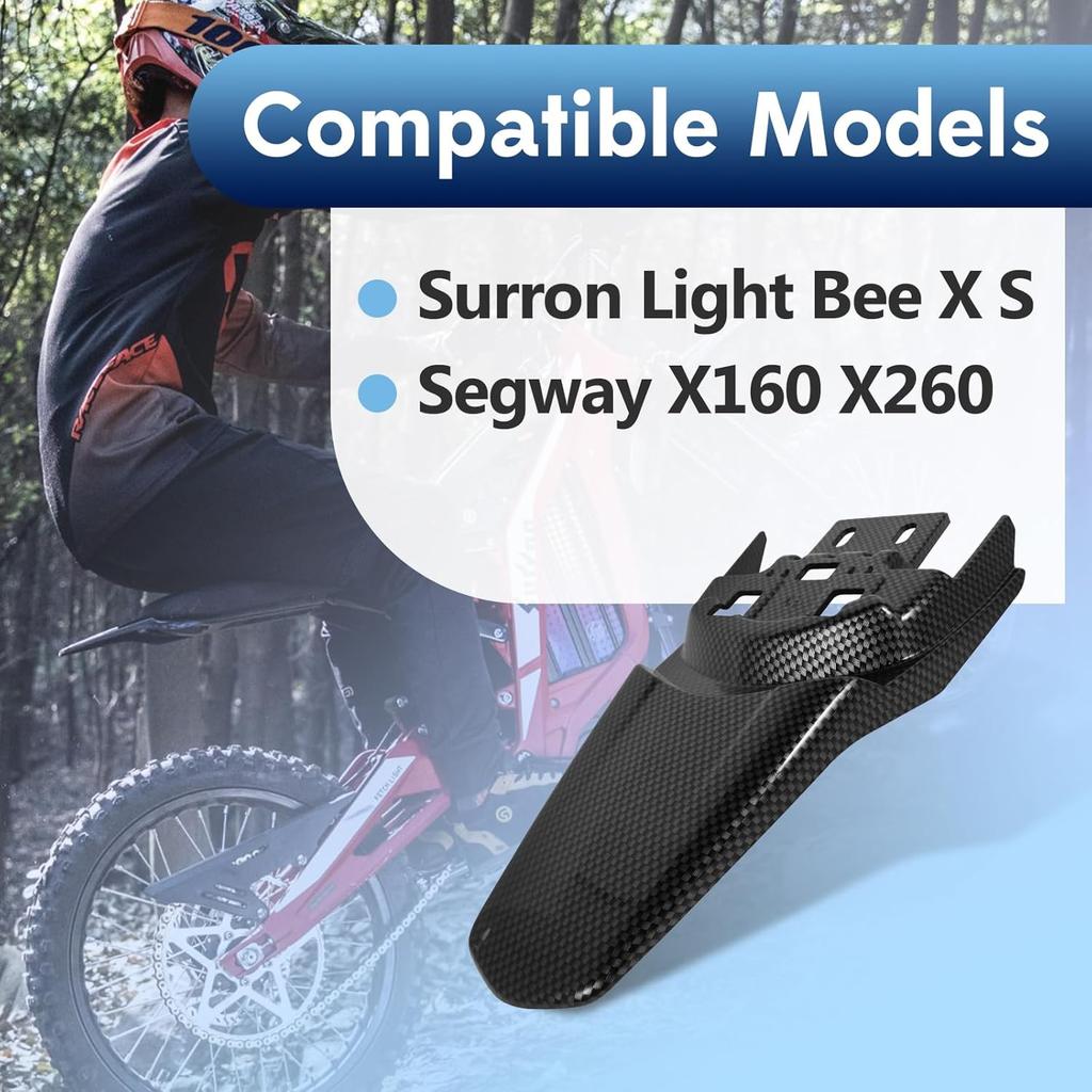 Заднее крыло для Surron, Детали из имитации карбона для Surron Light Bee X/S Segway X160 X260, Короткое заднее защитное крыло для электрического горного