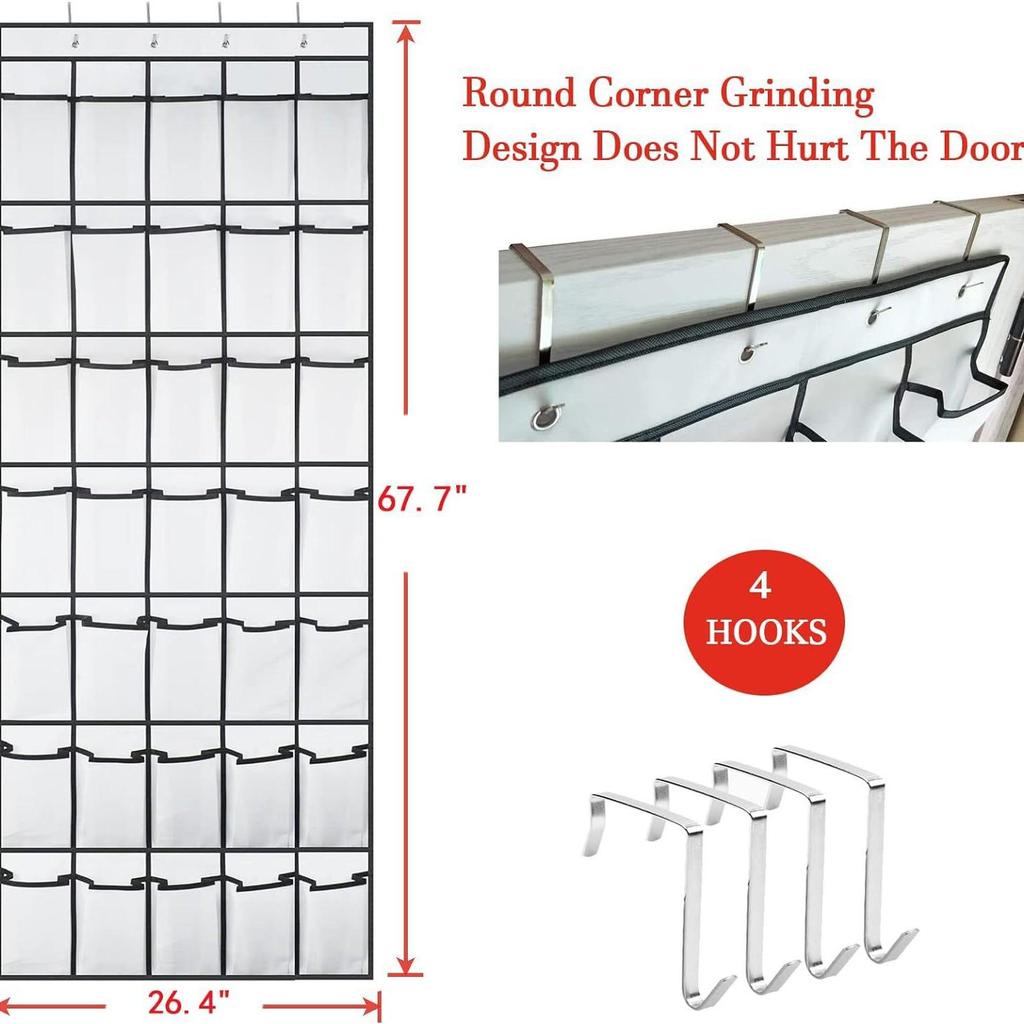 24-Grid Hanging Shoe Storage Organizer with Multi-Layer Pockets