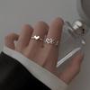 2Pcs  Hollow Out Love Heart Ring Personality Geometric Rings Opening Ring