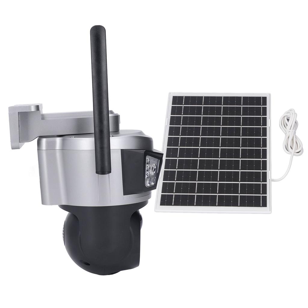 Wireless Outdoor Security Camera with 7.5W Solar Panel 4MP PTZ 360 Deg View Support 4G Motion