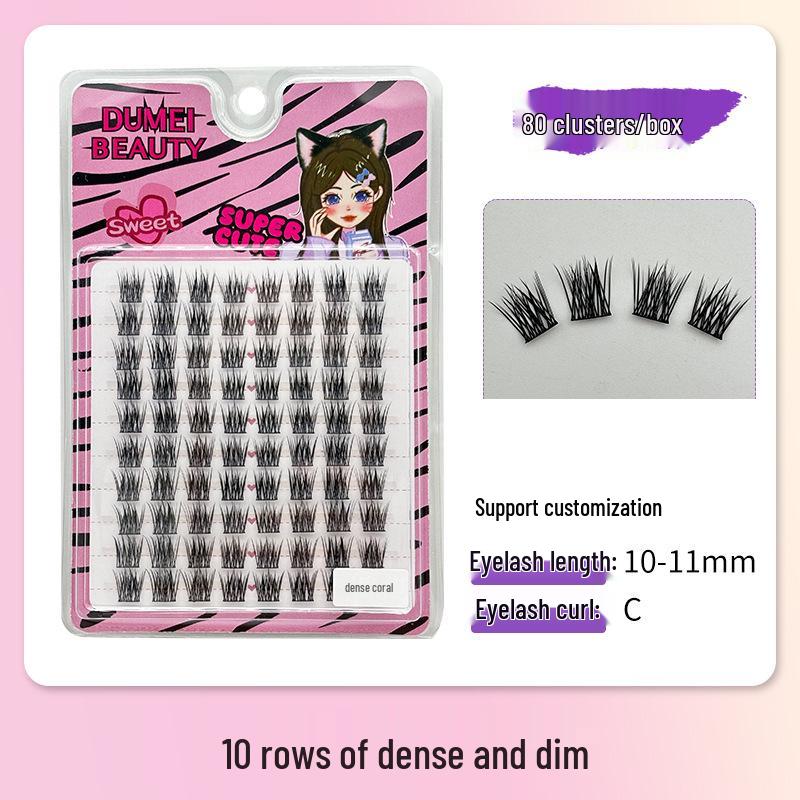 10-Row Autumn Leaf & Sunflower Faux Eyelashes - Flat, Glue-Free