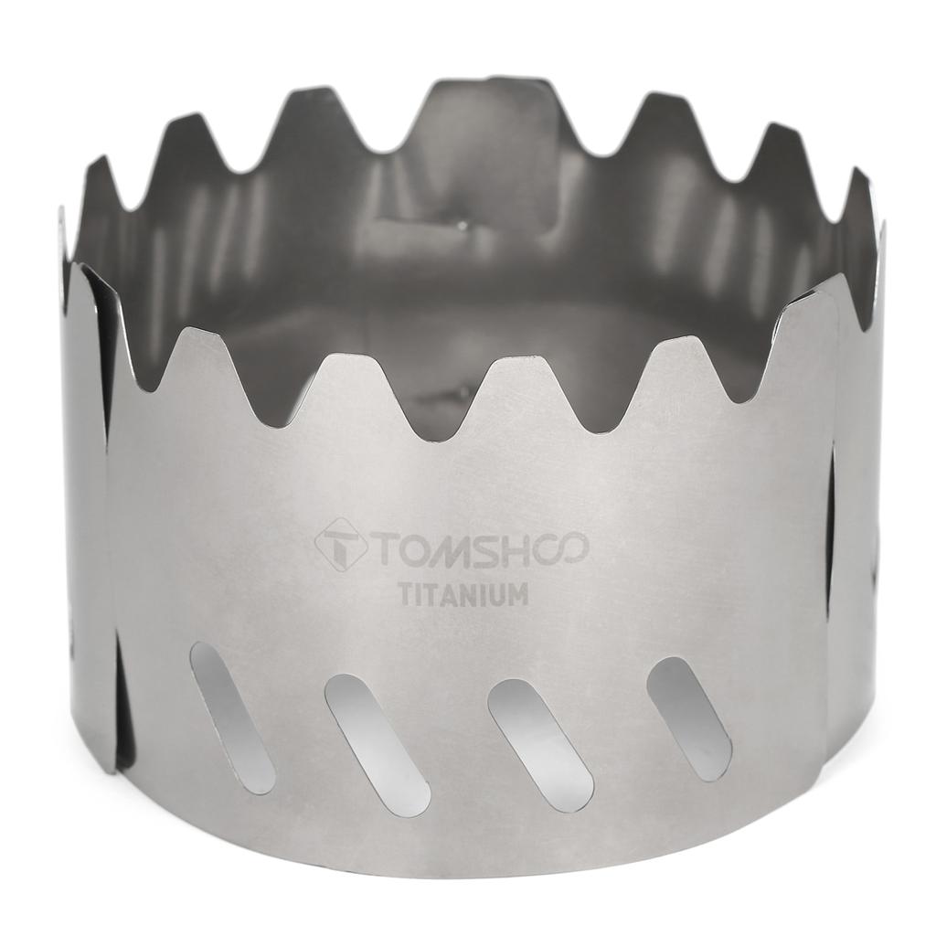 TOMSHOO Portable Outdoor Ultralight Titanium Alcohol Stove Rack Stand Windscreen for Camping Hiking Backpacking