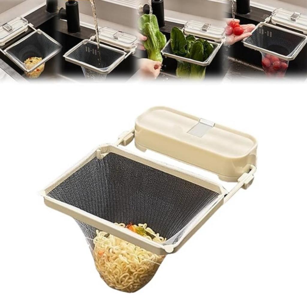 Фильтр для слива раковины с присоской, многоразовый фильтр для слива раковины для пищевых отходов на кухне с 50 одноразовыми сетчатыми мешками, складной многофункциональный