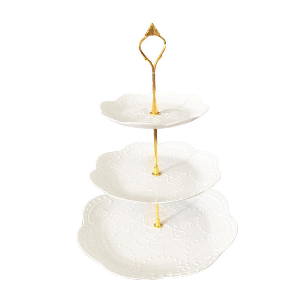 Cake Stand 3 Tier Pastry Cupcake Fruit Plate Dessert Snack Nut Dried Fruit Holder for Home Festival Party Fruit Food