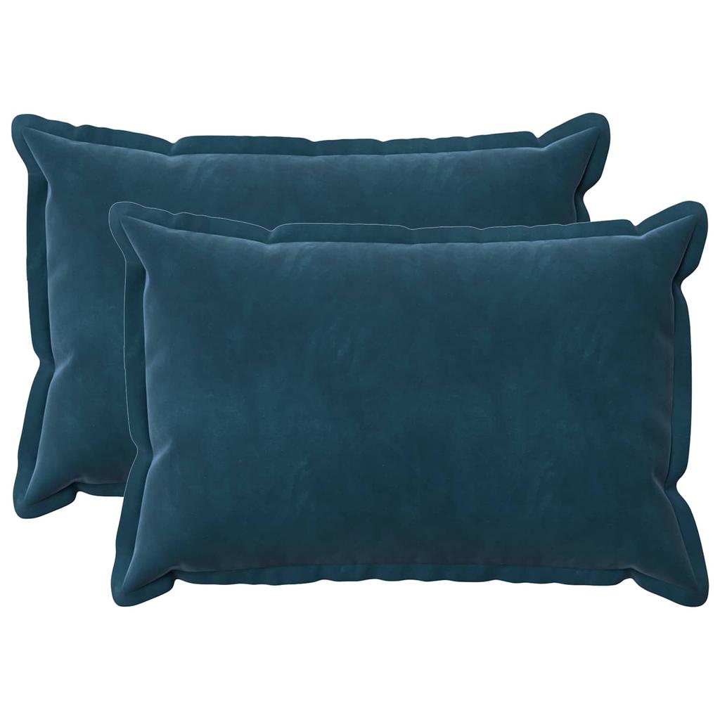 Pillow Cover 2 pcs HOUTEN Blue 50 x 70 cm Velvet