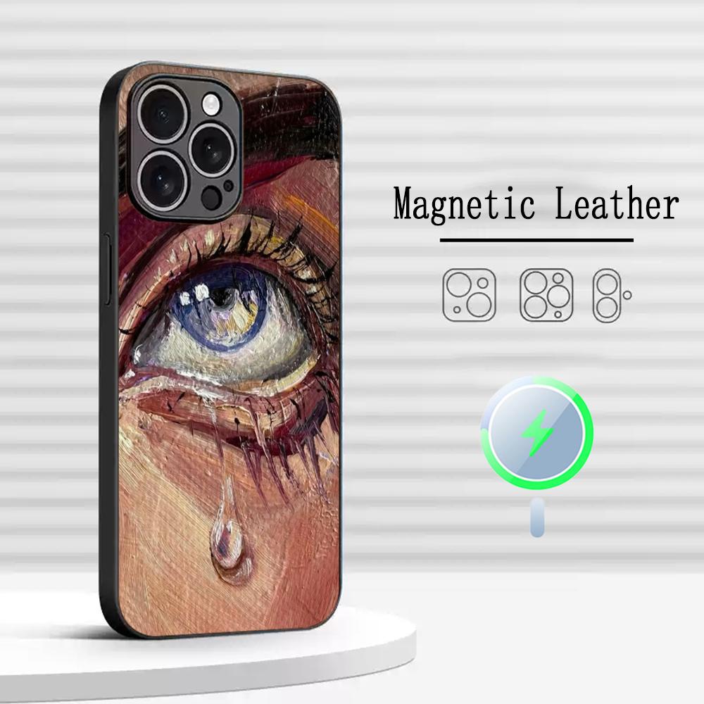 Американский ретро арт-живопись узор дизайн Чехол для телефона Для iPhone 17 16 15 14 13 12 Plus Pro Max Роскошный Magsafe Овчина