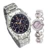 Pair Watch Don Clark Watch High Performance Domestic Made In Japan Chronograph ANNE CLARK Watch Combi Moving Stone Bracelet Set of 2 Pair BOX Easy