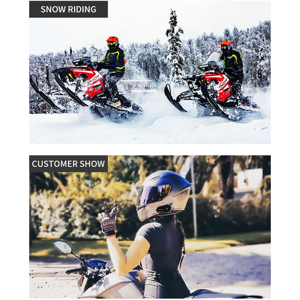 Мотоциклетный шлем гарнитура Bluetooth 5.3 беспроводной громкой связи стерео музыкальный плеер мото наушники шумоподавление наушники