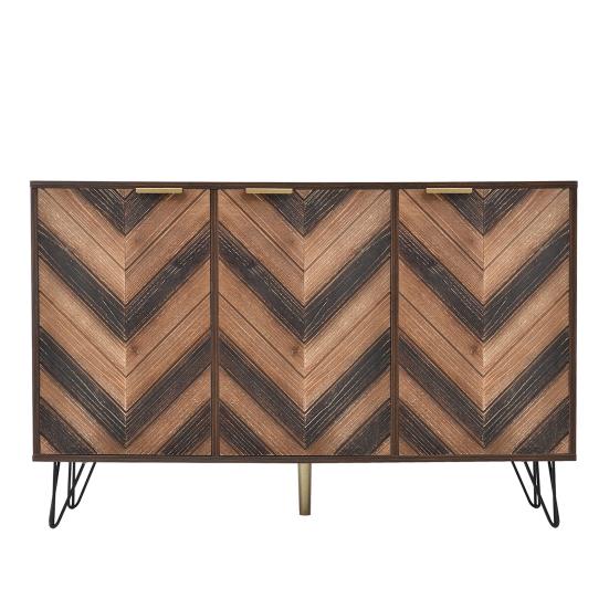 Home Storage Cabinet Sideboard Exclusive Sideboard with Three Doors Stylish Details And Generous Space. Side Panel Door Made of Solid Wood Veneer