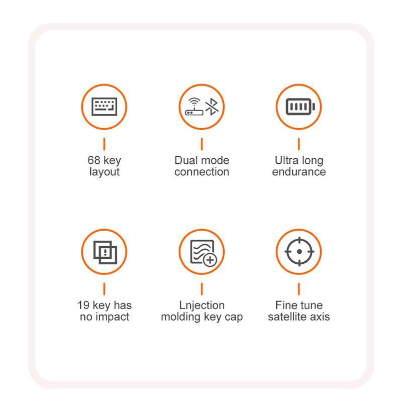 QGeeM 68 Keys RGB Gaming Dual Mode Mechanical Keyboard for Gamer Hot-swap 2.4G/BT5.0 Color Matching Wireless Gaming Keyboards