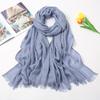 Solid Color Linen Scarf for Women  Spring and Summer New Cotton Candy Monochrome Warm Gauze Scarf Travel Sunscreen Shawl